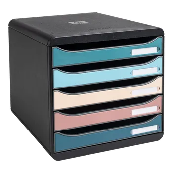 Archivační box Zásuvkový box Skandi velký, plastový, A4+, 5 zásuvek