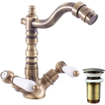 Bidetová baterie RAV SLEZÁK Morava s clic-clacem stará mosaz MK521.5/9SM