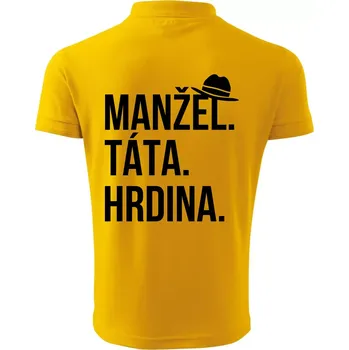Pánská košile Manžel táta hrdina - Polokošile pánská Pique Polo 203 - 3XL ( Žlutá )
