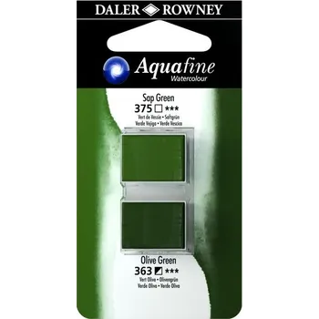 Speciální výtvarná barva Umělecká akvarelová barva Daler-Rowney Aquafine - dvojbalení - Zemská zelená/ Olivová zelená