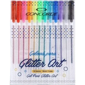 Gelové pero CONCORDE Glitter Art - sada 12 barev