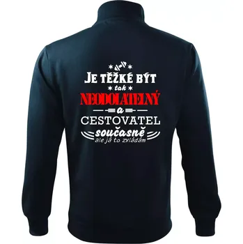 Pánská mikina Je těžké být neodolatelný cestovatel - Mikina bez kapuce Adventure - 2XL ( Námořní modrá (velmi tmavá - téměř černá) )