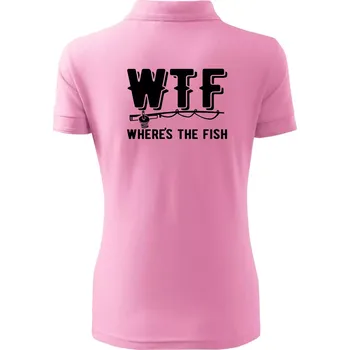 Wheres's the Fish WTF - Polokošile dámská Pique Polo - 2XL ( Růžová )