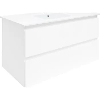 Nábytek Koupelnová skříňka s umyvadlem SAT B-Way 99x50x45 cm bílá lesk BWAY2100WU4BI