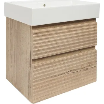 Koupelnová skříňka 2 zásuvková s umyvadlem Naturel Savona 58x53x44,8 cm dub Halifax mat SAVONA260DHSAT