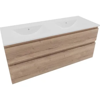 Koupelnový nábytek Koupelnová skříňka s umyvadlem Naturel Savona 118x53x44,8 cm dub Halifax mat SAVONA2120DH