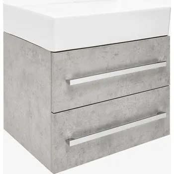 Nábytek Koupelnová skříňka s umyvadlem SAT Cube Way 60x53x46 cm beton mat CUBE46602BESATCWL