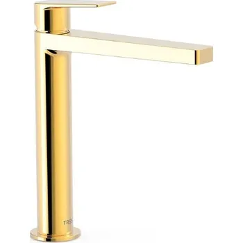 Vodovodní baterie Vysoká umyvadlová baterie TRES Project bez výpusti zlatá 21120301OR