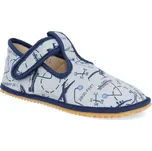 Barefoot dětské přezůvky Beda - Playful BFN šedá letadla s pevným opatkem Velikost: 36