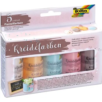 barva na zeď Křídové barvy - 5 lahviček - pastelové barvy