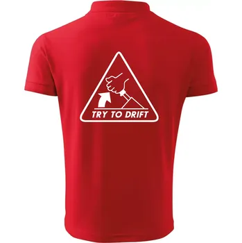 Pánská košile Try to drift - Polokošile pánská Pique Polo 203 - S ( Červená )