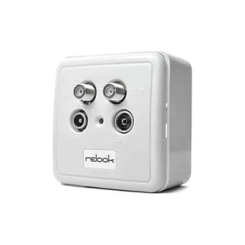 Elektrická zásuvka Anténní zásuvka účastnická bílá, 2x SAT, 1x TV, 1x FM, kompletní