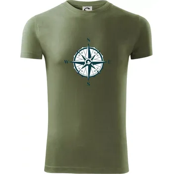 Pánské tričko Kompas old - Viper FIT - Pánské zůžené tričko - S ( Khaki )