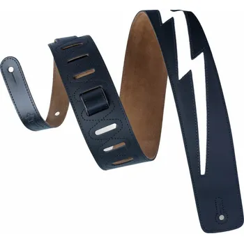 Kytarový popruh Levy's Larsen Leather Deluxe Lightning Bolt Kytarový pás