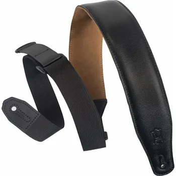Kytarový popruh Levy's Leather Right Height Garment Leather 2.5 Black Kytarový pás