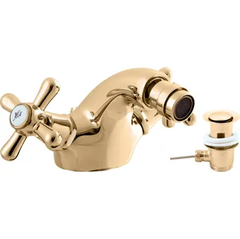 Vodovodní baterie Bidetová baterie RAV SLEZÁK Morava s výpustí zlatá MK145.5KZ