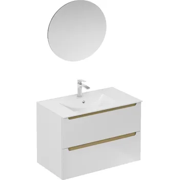 Koupelnová sestava s umyvadlem včetně umyvadlové baterie, vtoku a sifonu Naturel Stilla bílá lesk KSETSTILLA023