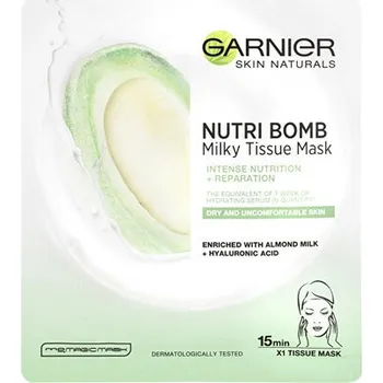 Kosmetika Garnier Skin Naturals Milky Tissue Mask - Textilní pleťová maska s mandlovým mlékem pro suchou a citlivou pleť 32 g