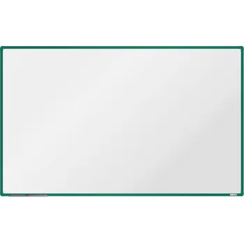 boardOK Bílá magnetická tabule s keramickým povrchem 200 × 120 cm, zelený rám