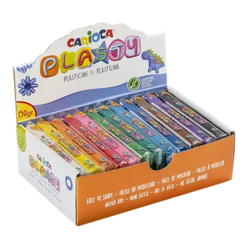 Modelovací hmota Plastelína Carioca 12 × 150 g, displej - mix&nbsp; barev