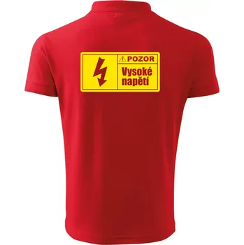Pánská košile Pozor vysoké napětí - Polokošile pánská Pique Polo 203 - 3XL ( Červená )