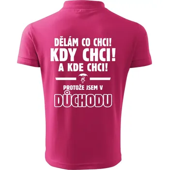 Pánská košile Dělám co chci, kdy chci důchod - Polokošile pánská Pique Polo 203 - 2XL ( Purpurová )