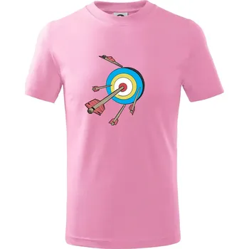 Chlapecké tričko Šípy v barevném terči - Tričko dětské bavlněné - 104-110cm / 3-4 roky ( Růžová )