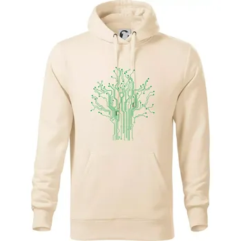 Pánská mikina Tištěný spoj strom - Mikina pánská Cape s kapucí - 4XL ( Mandlová )
