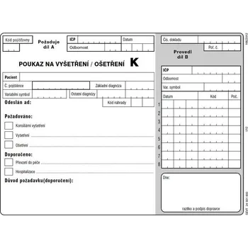 Tiskopis 06k- Poukaz na vyšetření-ošetření K