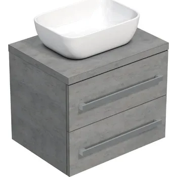 Nábytek Koupelnová skříňka s krycí deskou SAT Cube Way 60x53x46 cm beton mat CUBE461603BE45