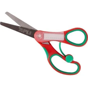 Kancelářské nůžky Školní nůžky APLI se jmenovkou 13,5 cm, asymetrické - mix barev