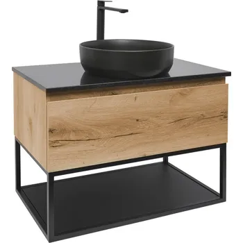 Koupelnový nábytek Koupelnová skříňka s umyvadlem SAT B-Way 79x30x45 cm dub BWAY80OAKTKFUB