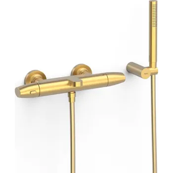 Vodovodní baterie Vanová baterie TRES Over-Wall s vanovým setem 150 mm zlatá mat 19017439OM