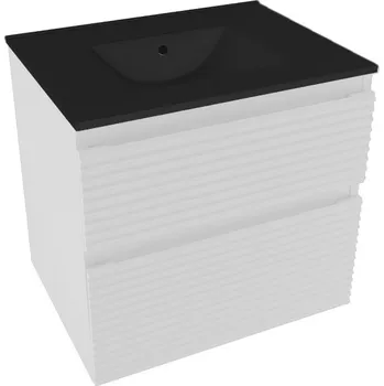 Koupelnový nábytek Koupelnová skříňka 2 zásuvková s umyvadlem Naturel Savona 58x53x44,8 cm bílá lesk SAVONA260BIC