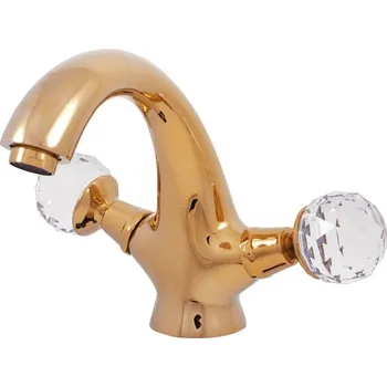 Vodovodní baterie Umyvadlová baterie RAV SLEZÁK s clic-clacem zlatá BRILLIANCE129.0Z