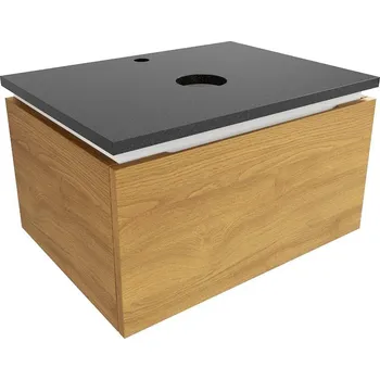 Nábytek Koupelnová skříňka s žulovou krycí deskou SAT Feel 60x30x46 cm medový dub mat SATFEEL60DMZ