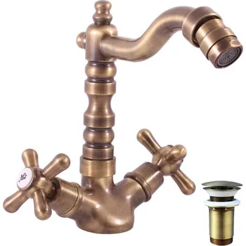 Bidetová baterie RAV SLEZÁK Morava s clic-clacem stará mosaz MK121.5/9SM