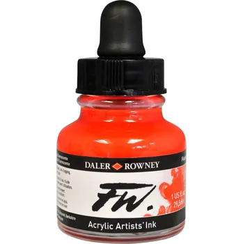 Umělecká akrylová tuš Daler Rowney 29,5 ml - Fluo Red