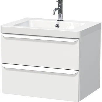 Koupelnový nábytek Koupelnová skříňka s umyvadlem Naturel Pavia 65x53x49 cm bílá mat bílá úchytka PAVIA365ZBI