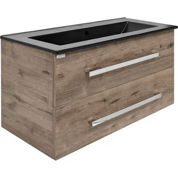 Koupelnový nábytek Koupelnová skříňka s umyvadlem SAT Cube Way 100x53x46 cm dub wellington mat CUBE461002DWMODC
