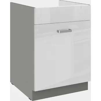 Kuchyňská linka Spodní skříňka 60 ZL 1S BB - Premium Box Barva korpusu: Šedá, Barva dvířek: Bílý lesk (Blanka)