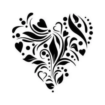 Plastová šablona - Květinové srdce, 14,5 × 14,5 cm