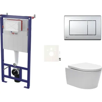 Bidet Cenově zvýhodněný závěsný WC set SAT do lehkých stěn / předstěnová montáž+ WC SAT Brevis SIKOSSBR21K