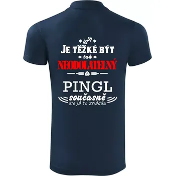 Pánská košile Je těžké být neodolatelný pingl - Polokošile Victory sportovní (dresovina) - XL ( Námořní modrá (velmi tmavá - téměř černá) )
