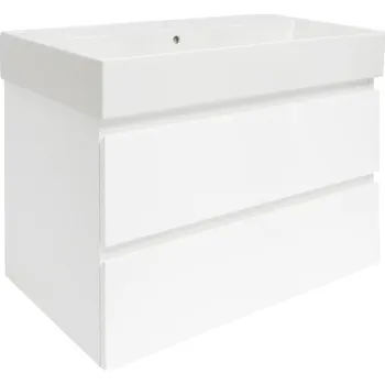 Nábytek Koupelnová skříňka s umyvadlem SAT B-Way 79x50x45 cm bílá lesk BWAY280WU2BI