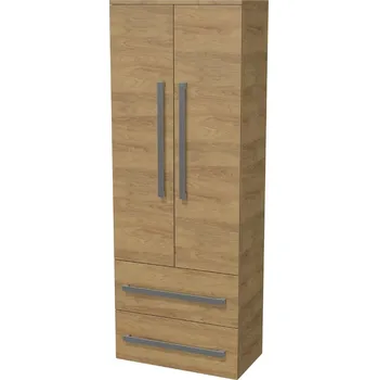 Nábytek Koupelnová skříňka vysoká SAT Cube Way 60x163x33 cm dub Hickory CUBE3CHV60DH