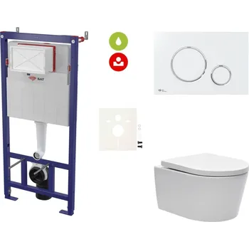 Bidet Cenově zvýhodněný závěsný WC set SAT do lehkých stěn / předstěnová montáž+ WC SAT Brevis SIKOSSBR70KECO