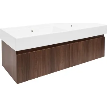 Koupelnový nábytek Koupelnová skříňka s umyvadlem SAT Evolution 118x30x44,8 cm ořech mat SATEVO120NAU2