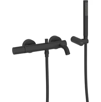 Vodovodní baterie Vanová baterie TRES Study Exclusive se sprchovým setem 150 mm černá matná 26117001NM