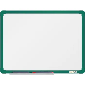 boardOK Bílá magnetická tabule s emailovým povrchem 60 × 45 cm, zelený rám